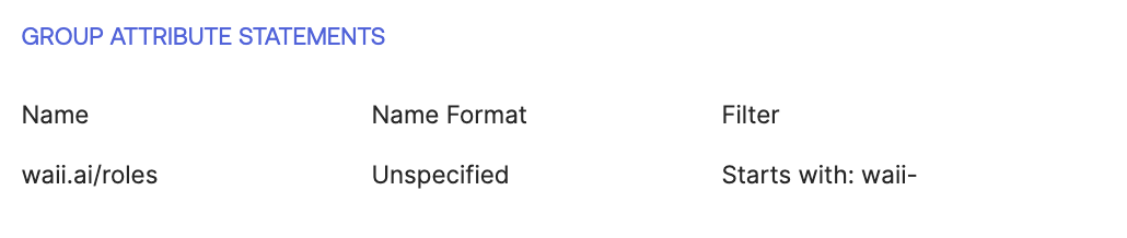 saml settings attributes